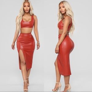 Rust colored skirt set